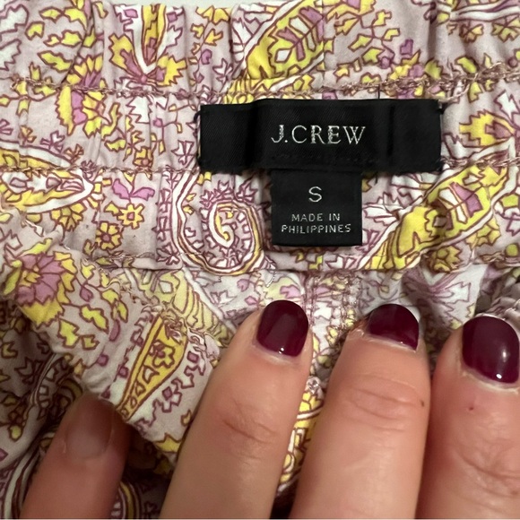 J. Crew Paisley Print Paddle Shorts High Waisted - Pink and Yellow Classic - Picture 7 of 8